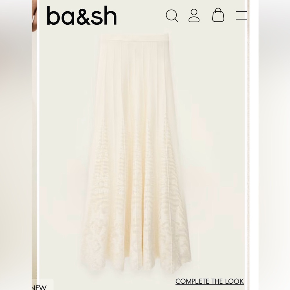 ba&sh White Ribbed Skirt